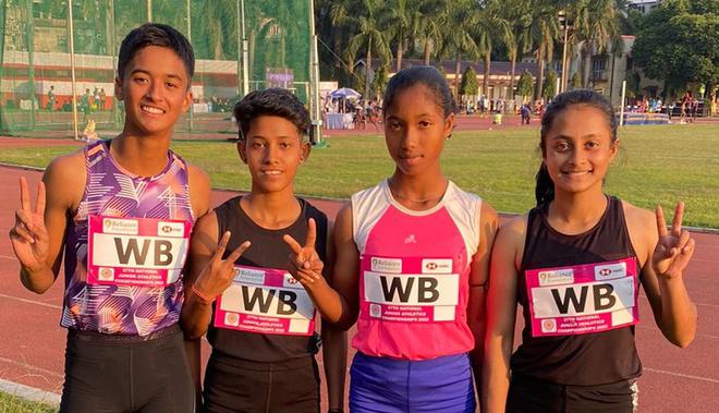West Bengal sprint medley relay team set new national records.